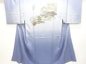 アンティーク　色紙に嵐山・東寺模様男物長襦袢